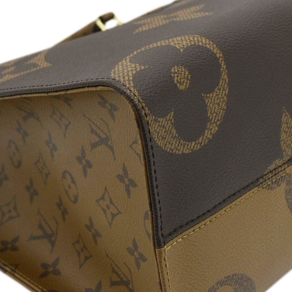 LOUIS VUITTON Onthego MM Giant Monogram Reverse Canvas Tote Bag Brown