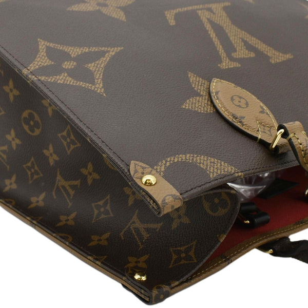 LOUIS VUITTON Onthego MM Giant Monogram Reverse Canvas Tote Bag Brown