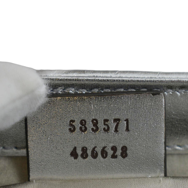 GUCCI GG Marmont Sequin Top Handle Crossbody Bag Silver 583571