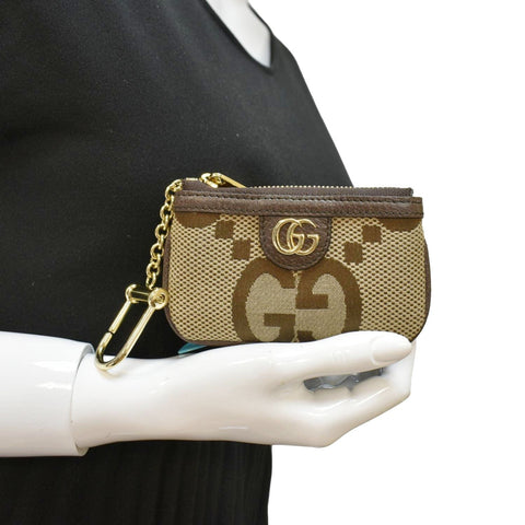 GUCCI Ophidia Jumbo GG Canvas Key Case Beige 671722