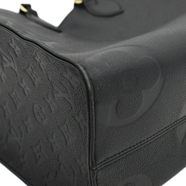 LOUIS VUITTON Onthego MM Giant Monogram Empreinte Leather Tote Bag Black