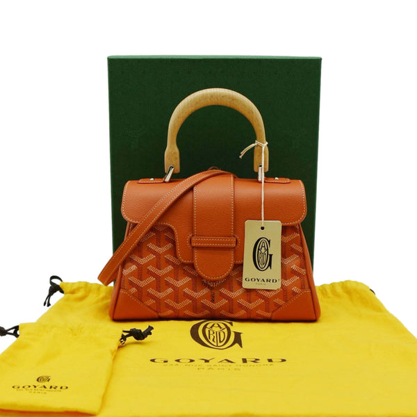 GOYARD Saigon Chevron Shoulder Bag Orange front side