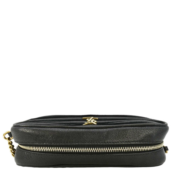 YVES SAINT LAURENT Lou Camera Chevron Leather Crossbody Bag Black