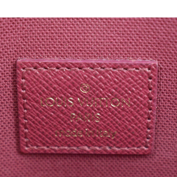 LOUIS VUITTON Felicie Monogram Canvas Pochette Crossbody Bag Brown