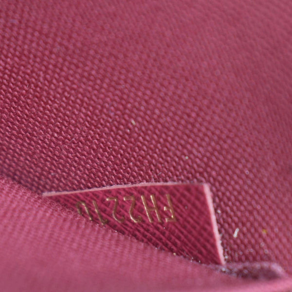 LOUIS VUITTON Felicie Monogram Canvas Pochette Crossbody Bag Brown