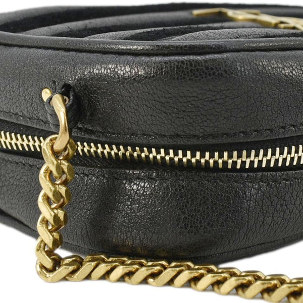 YVES SAINT LAURENT Lou Camera Chevron Leather Crossbody Bag Black