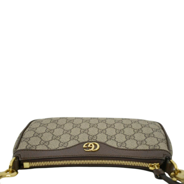 GUCCI Ophidia Web Small GG Supreme Canvas Shoulder Bag Beige 735132
