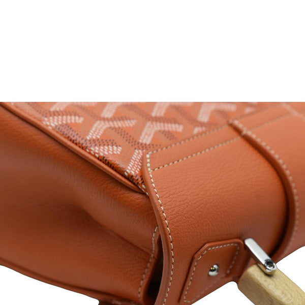 GOYARD Saigon Chevron Print Coated Canvas Top Handle Shoulder Bag Orange
