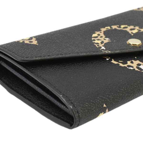 LOUIS VUITTON Giant Jungle Sarah Leather Wallet Black