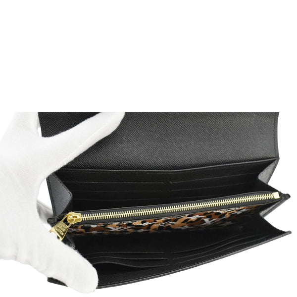LOUIS VUITTON Giant Jungle Sarah Leather Wallet Black