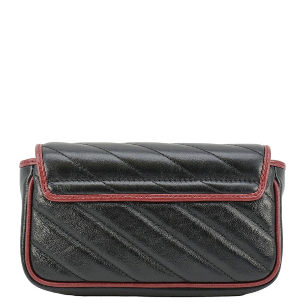 GUCCI GG Marmont Tourchon Mini Matelasse Leather Shoulder Crossbody Bag Black 574969