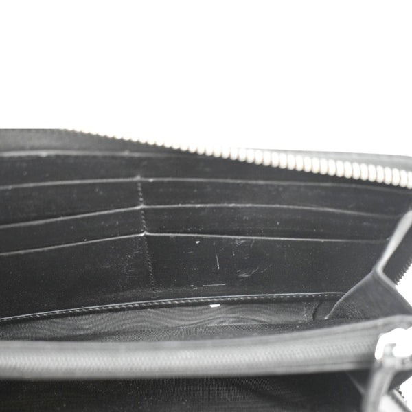 GUCCI Web Stripe Leather Zippy Wallet Black 408831