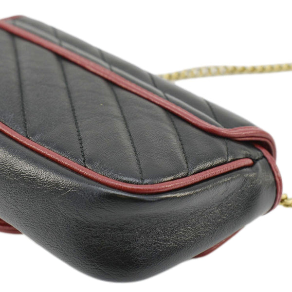 GUCCI GG Marmont Tourchon Mini Matelasse Leather Shoulder Crossbody Bag Black 574969