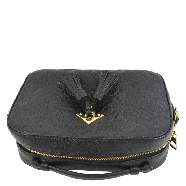 LOUIS VUITTON Saintonge Monogram Empreinte Leather Top Handle Satchel Bag Black