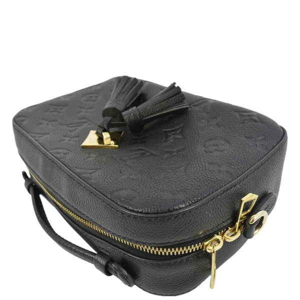 LOUIS VUITTON Saintonge Monogram Empreinte Leather Top Handle Satchel Bag Black