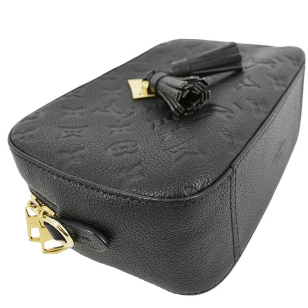 LOUIS VUITTON Saintonge Monogram Empreinte Leather Top Handle Satchel Bag Black