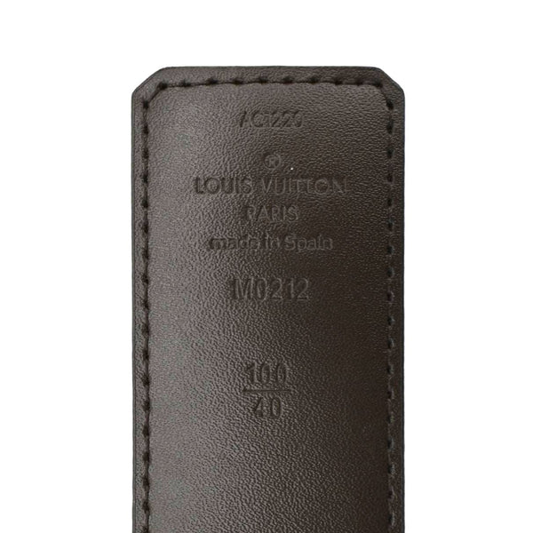 LOUIS VUITTON Ebene Belt Brown tag look