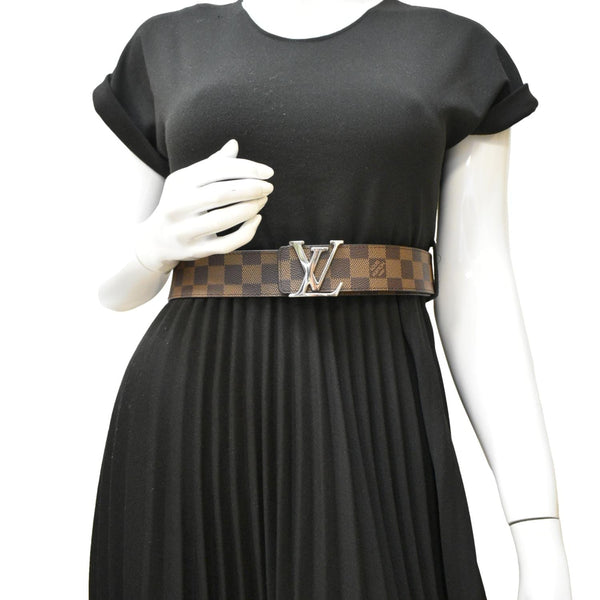 LOUIS VUITTON Ebene Belt Brown dummy look