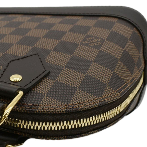 LOUIS VUITTON Braided Alma BB Damier Ebene Satchel Bag Brown