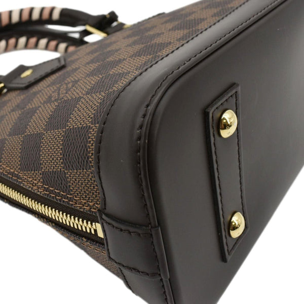 LOUIS VUITTON Braided Alma BB Damier Ebene Satchel Bag Brown