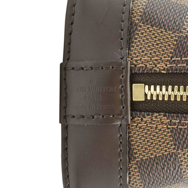 LOUIS VUITTON Braided Alma BB Damier Ebene Satchel Bag Brown