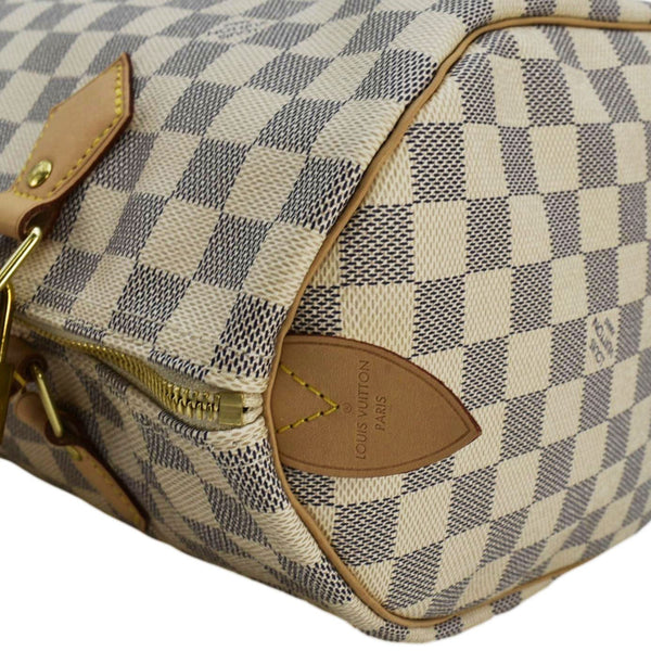 LOUIS VUITTON Speedy 30 Damier Azur Satchel Bag White