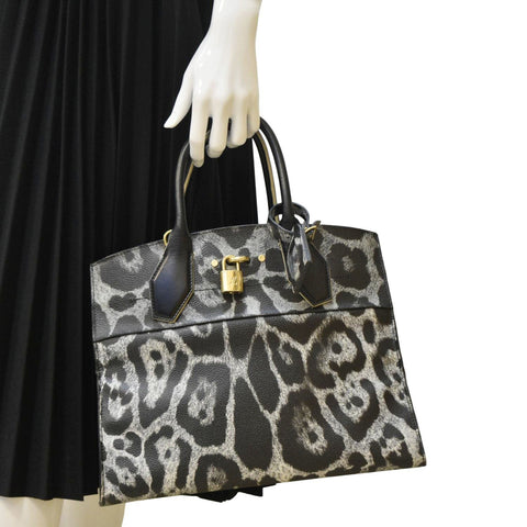 LOUIS VUITTON City Steamer Animal Print Canvas Shoulder Bag Grey