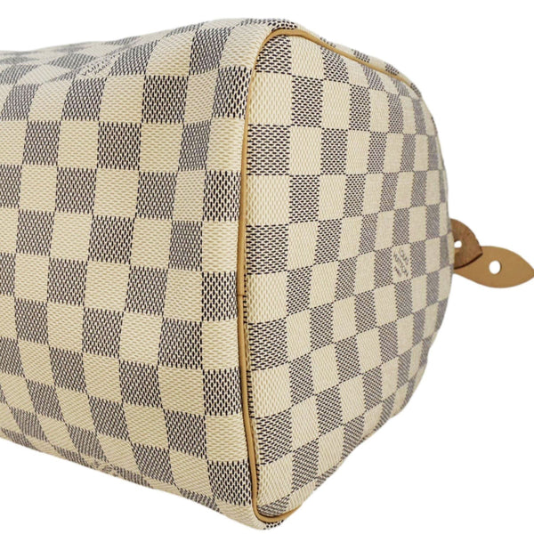 LOUIS VUITTON Speedy 30 Damier Azur Satchel Bag White