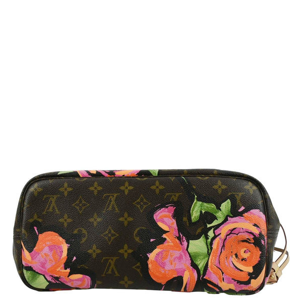 LOUIS VUITTON Limited Edition Neverfull MM Roses Monogram Canvas Shoulder Bag Brown