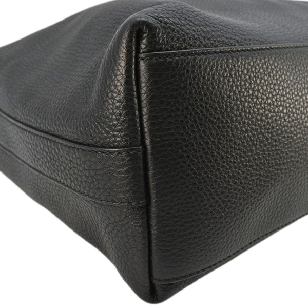 GUCCI Miss GG Original Pebbled Calfskin Leather Hobo Bag Black 326514