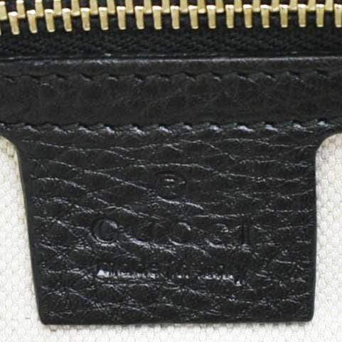 GUCCI Miss GG Original Pebbled Calfskin Leather Hobo Bag Black 326514