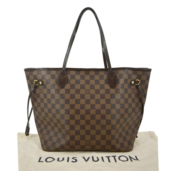 LOUIS VUITTON Neverfull MM Damier Ebene Tote Bag Brown