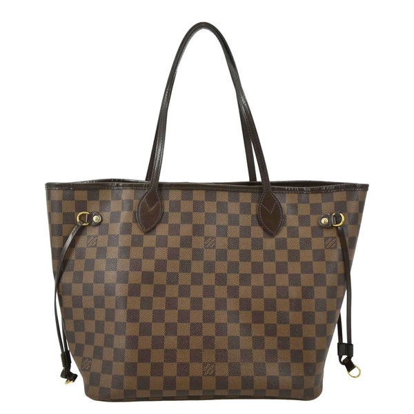 LOUIS VUITTON Neverfull MM Damier Ebene Tote Bag Brown