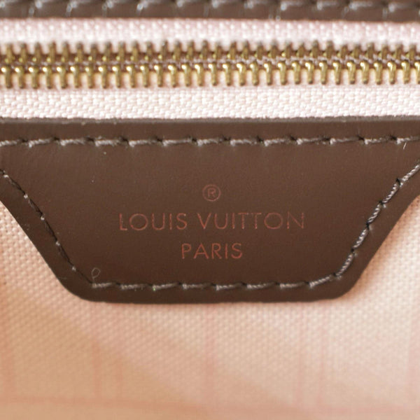 LOUIS VUITTON Neverfull MM Damier Ebene Tote Bag Brown