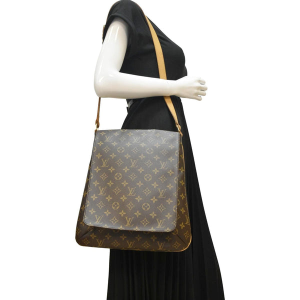 LOUIS VUITTON Musette Salsa GM Monogram Canvas Crossbody Bag Brown