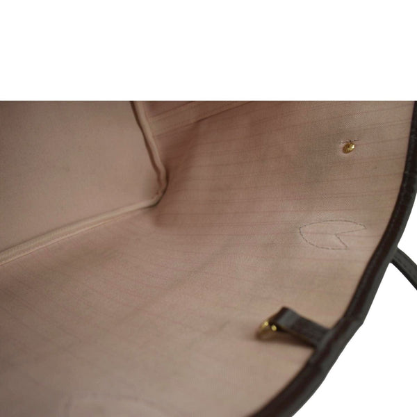 LOUIS VUITTON Neverfull MM Damier Ebene Tote Bag Brown