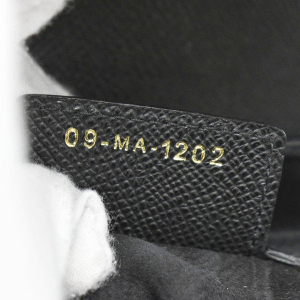 CHRISTIAN DIOR Saddle Grained Leather Satchel Shoulder Bag Black