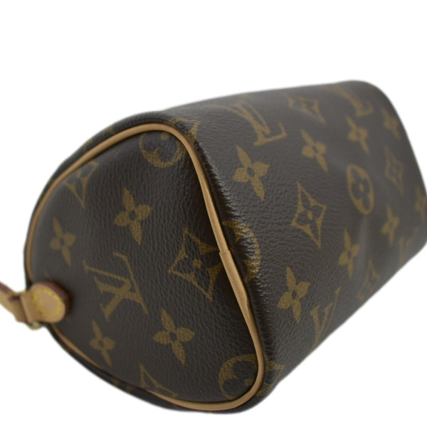 LOUIS VUITTON Nano Speedy Monogram Canvas Crossbody Bag Brown
