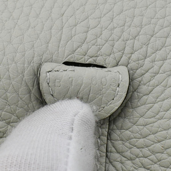 HERMES Evelyne TPM Clemence Leather Crossbody Bag Light Grey