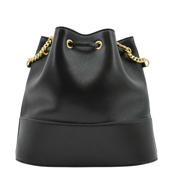 VALENTINO Mini Bucket Nappa Leather Chain Crossbody Bag Black
