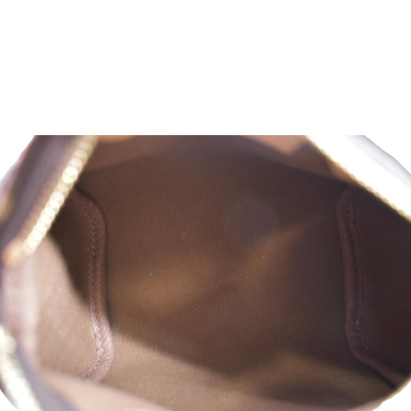 LOUIS VUITTON Nano Speedy Monogram Canvas Crossbody Bag Brown