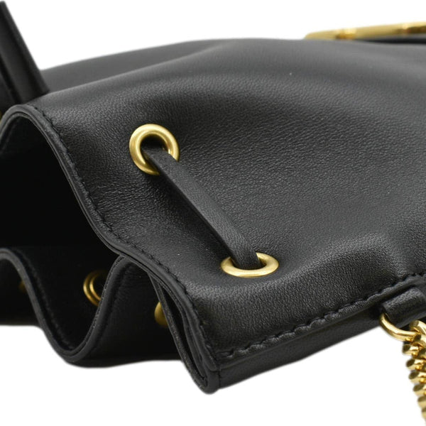 VALENTINO Mini Bucket Nappa Leather Chain Crossbody Bag Black