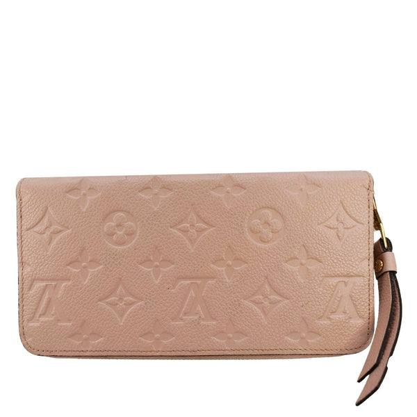 LOUIS VUITTON Clemence Empreinte Leather Wallet Dusty Pink