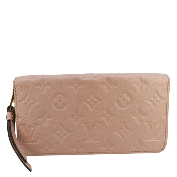 LOUIS VUITTON Clemence Empreinte Leather Wallet Dusty Pink