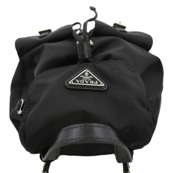PRADA Double Pocket Mini Nylon Backpack Crossbody Bag Black