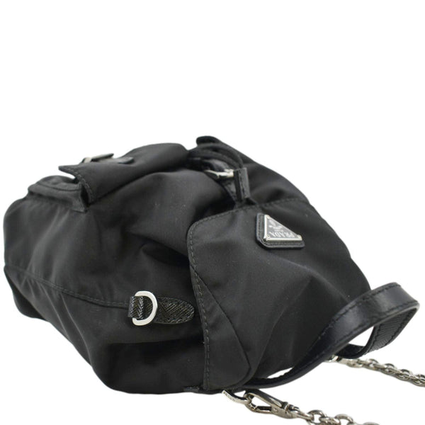 PRADA Double Pocket Mini Nylon Backpack Crossbody Bag Black