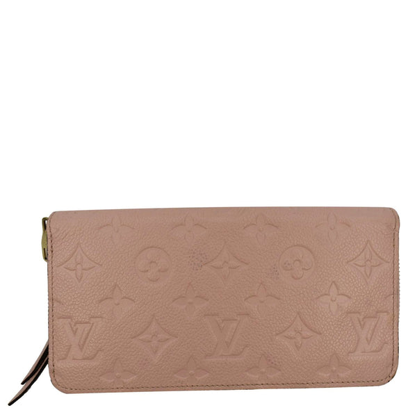 LOUIS VUITTON Clemence Empreinte Leather Wallet Dusty Pink