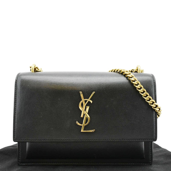 YVES SAINT LAURENT Monogram Sunset Shoulder Bag Black front look