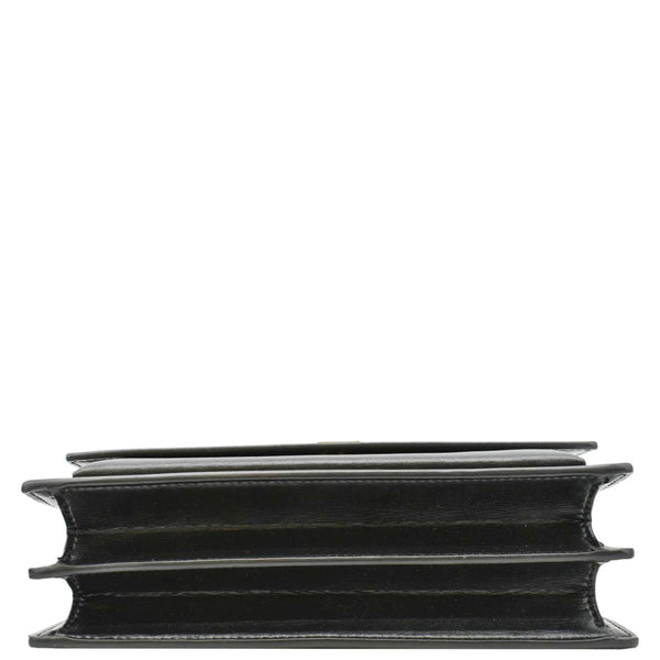 YVES SAINT LAURENT Monogram Sunset Medium Leather Shoulder Bag Black