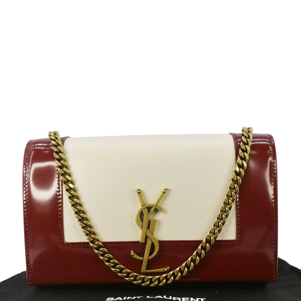 YVES SAINT LAURENT Kate Small Leather Chain Shoulder Bag Burgundy